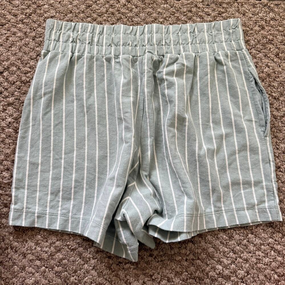 Madewell | Organic Cotton Sz M Crop Top/Shorts Set Stripes Preppy Summer Casual - Picture 8 of 9